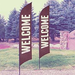 Outdoor Flag Banners with Pole and Spike