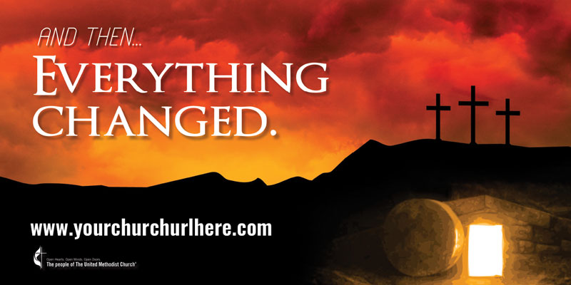Banners, You're Invited, UMC Easter Everything Changed - 4x8, 4' x 8'