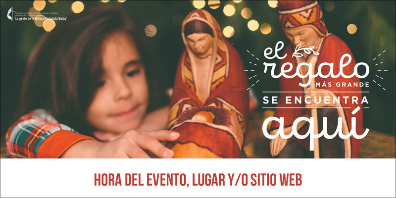 Banners, Christmas, UMC Girl and Nativity Spanish, 4' x 8'