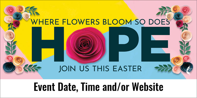 Banners, Easter, UMC Bright Flower - 4x8, 4' x 8'