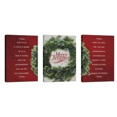 Merry Christmas Wreath Triptych 