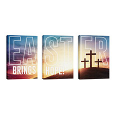 Easter Hope Outline Triptych 