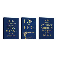 Hope is Here Gold Triptych 