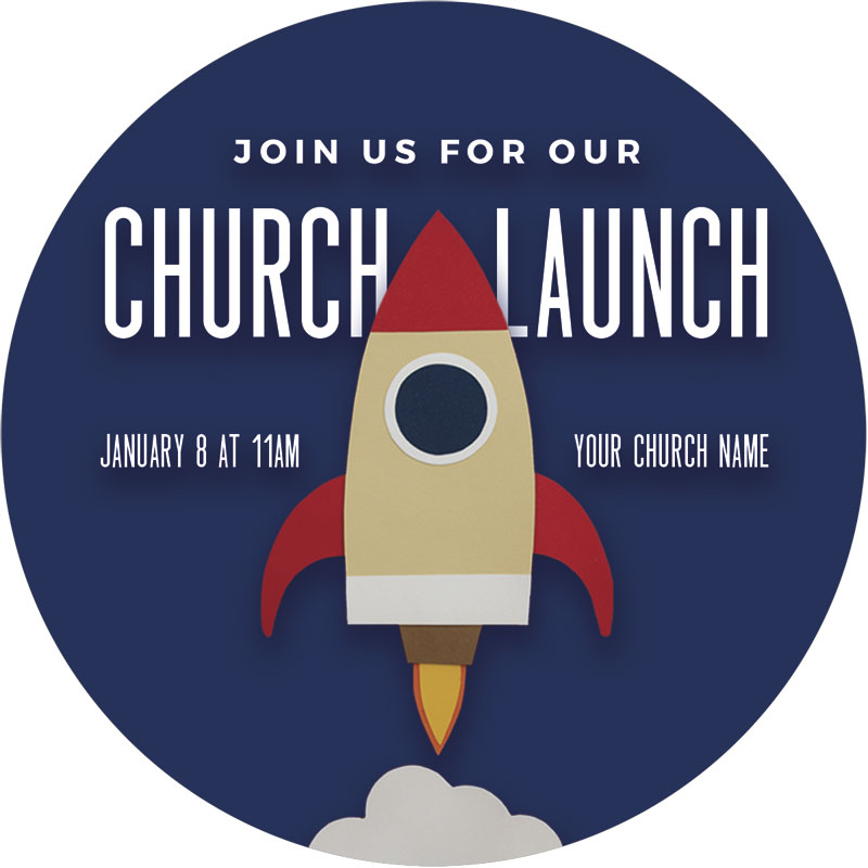 InviteCards, New Years, Church Launch, 4 Circle