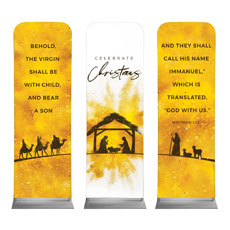 Gold Powder Creche Triptych 