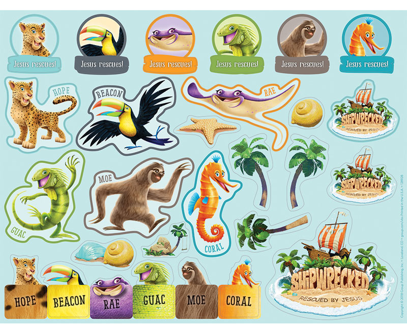 Other, Summer - General, Shipwrecked Stickers, Pack of 10