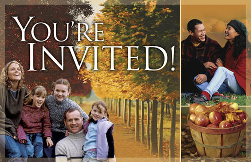 Church Postcards, Fall - General, Autumn Invited 2, 5.5 X 8.5