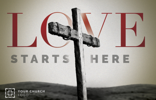 Church Postcards, Easter, Love Starts Here, 5.5 X 8.5