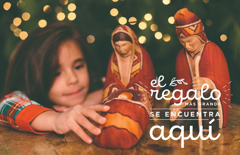 Church Postcards, Christmas, UMC Girl and Nativity Spanish, 5.5 X 8.5