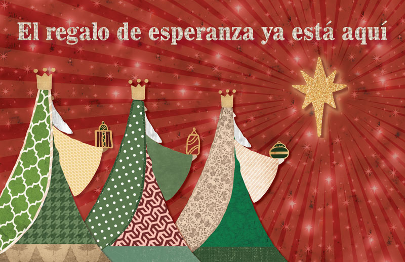 Church Postcards, Christmas, UMC Wise Men Spanish, 5.5 X 8.5