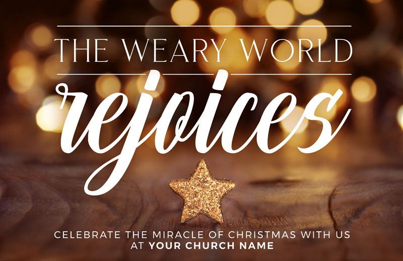 Church Postcards, Christmas, The Weary World Rejoices, 5.5 X 8.5