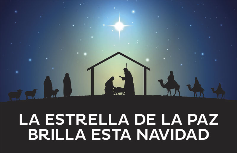 Church Postcards, Christmas, UMC Star Of Peace Spanish, 5.5 X 8.5