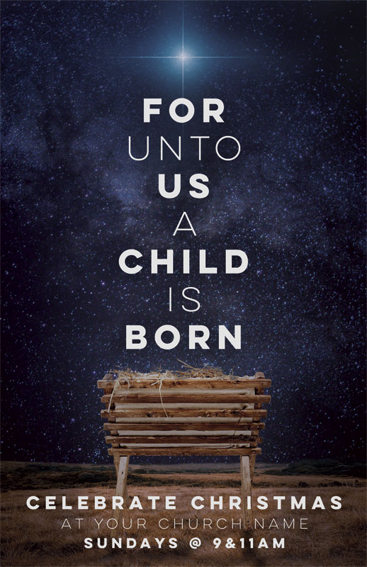 Church Postcards, Christmas, A Child Is Born, 5.5 X 8.5