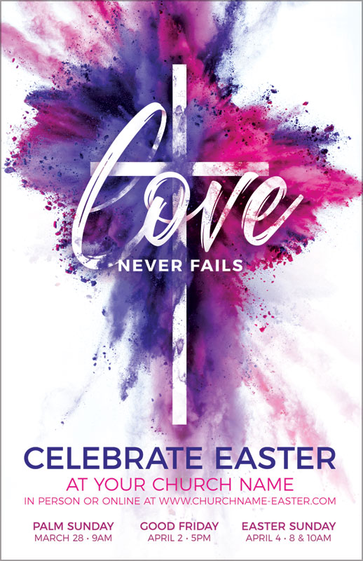 InviteCards, Easter, Love Never Fails, 4.25 x 2.75