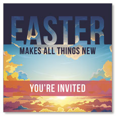 Easter Colorful Clouds Invite 