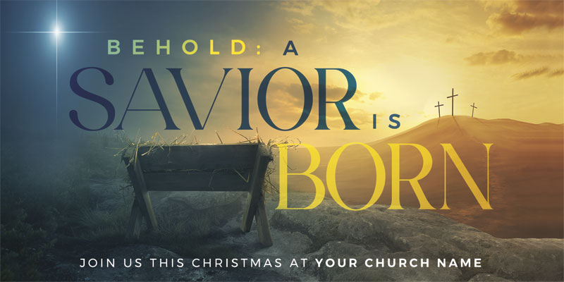 Church Postcards, Christmas, Behold A Savior Is Born, 5.5 x 11