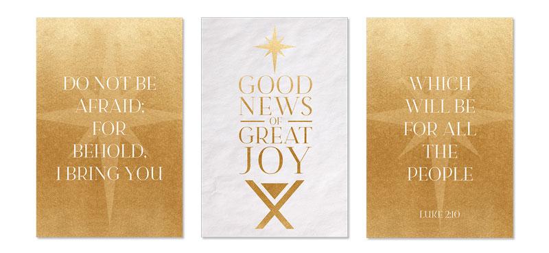 Wall Art, Christmas, Good News of Great Joy Triptych, 23 x 34.5