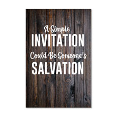 Dark Wood Simple Invitation 