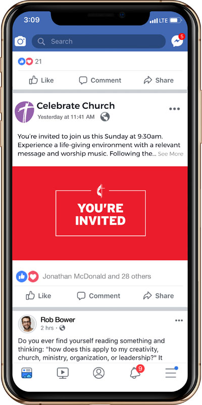 Social Ads, UMC Let's Find Community You're Invited