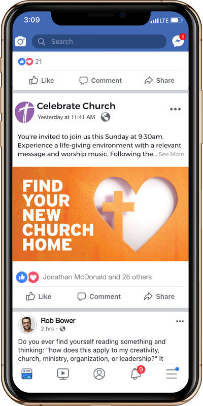 Social Ads, Fall - General, UMC Church Home Cross