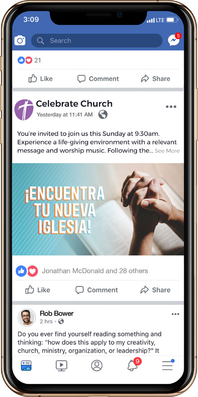 Social Ads, Fall - General, UMC Church Home Spanish Pray