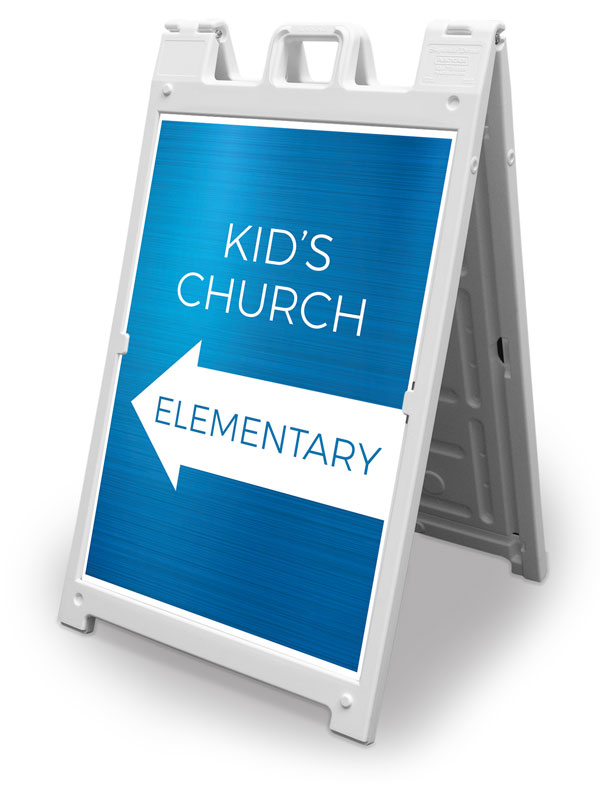 Banners, Directional, Blue Kids Church Elementary, 2' x 3'