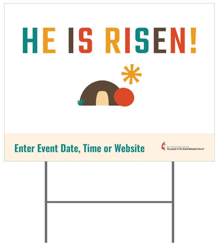 Yard Signs, You're Invited, UMC Easter Risen, 18 x 24