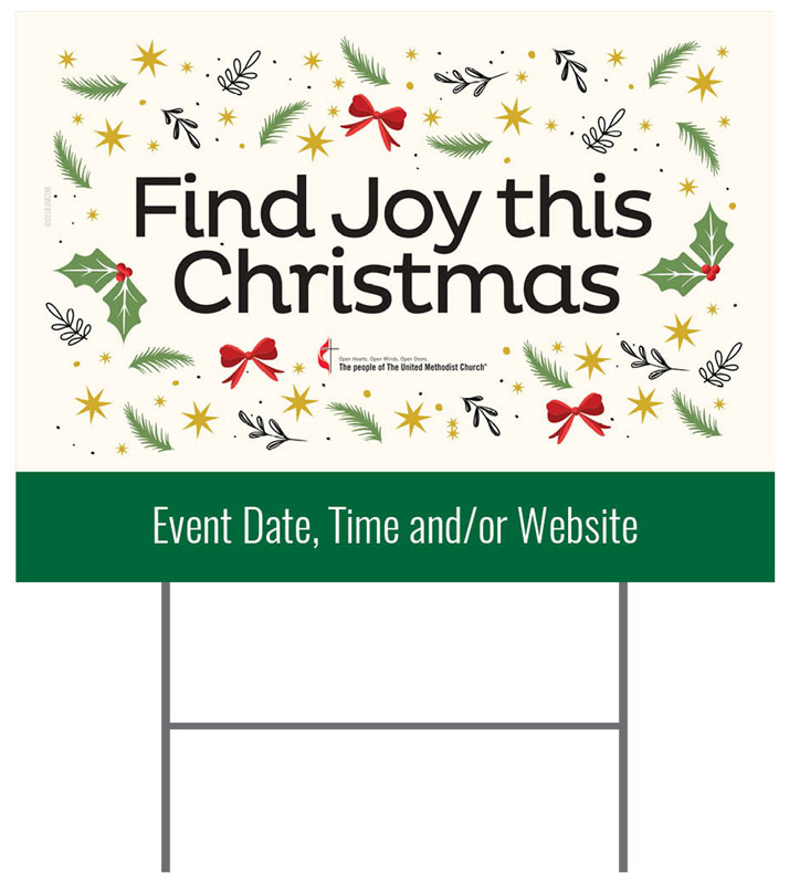 Yard Signs, Christmas, UMC Find Joy, 18 x 24