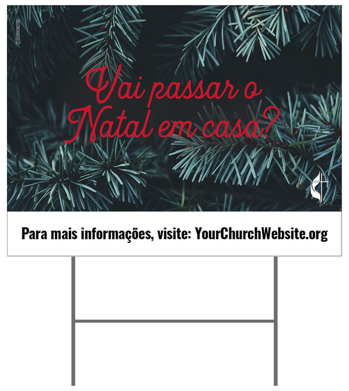 Yard Signs, Christmas, UMC Seasons Peace Portuguese, 18 x 24