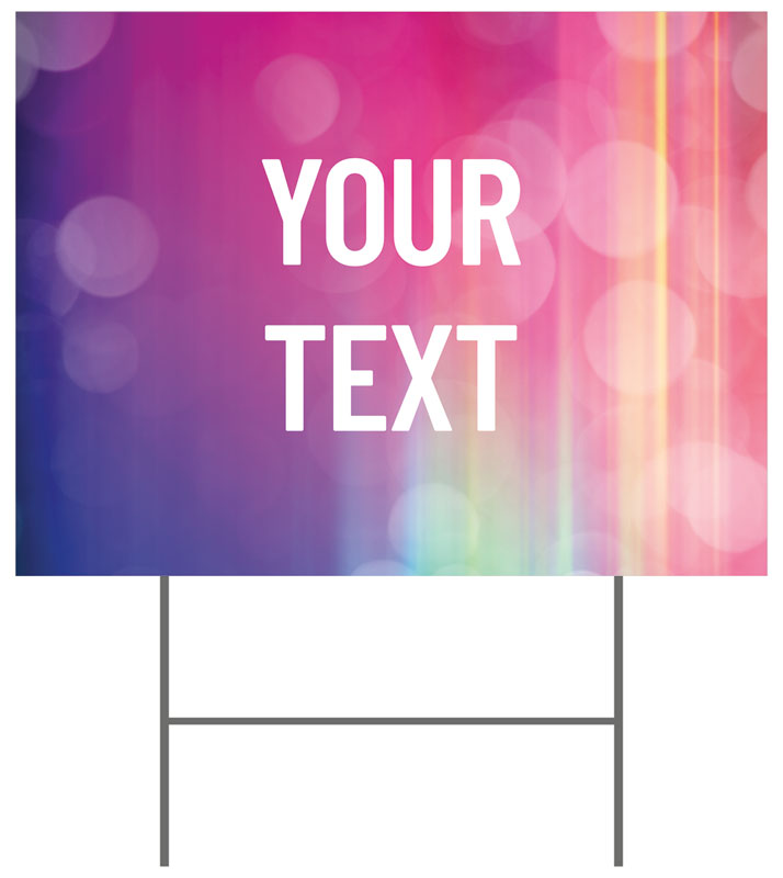 Yard Signs, Colorful Lights Products, Colorful Lights Your Text, 18 x 24