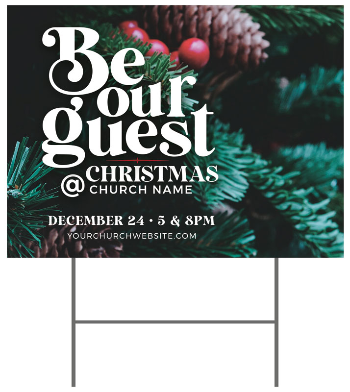 Yard Signs, Christmas, Be Our Guest Christmas, 18 x 24